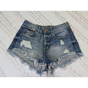 High-Waist Denim Shorts